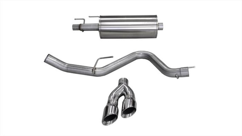 Ford F-150 Performance Exhaust - Single Side Exit - CORSA Performance - Cat Back Sport + Dual 4in Tips - Polished - `15-`20